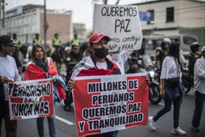 Reportaje gráfico sobre la situacion y opinión de personas del interior del pais que viajaron a la capital para marchar en contra de la crisis politica por la que atravieza el Perú.
